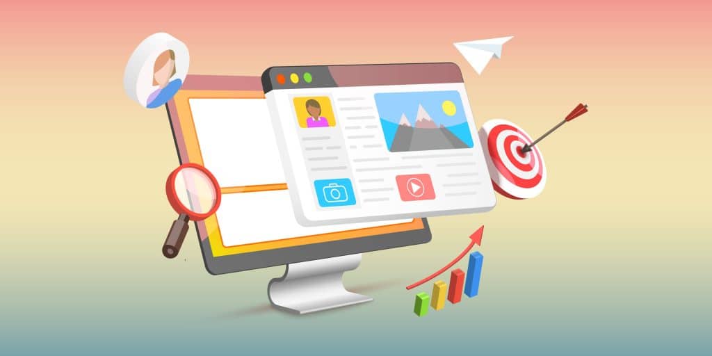 An illustration of a landing page and its elements