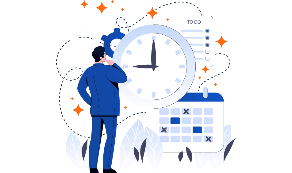 An illustration showing a business owner's involvement in a business