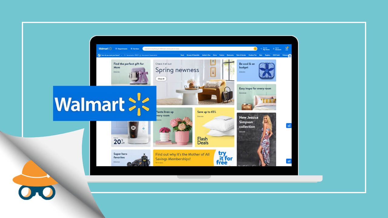 Walmart online desktop with AMZ Pathfinder logo